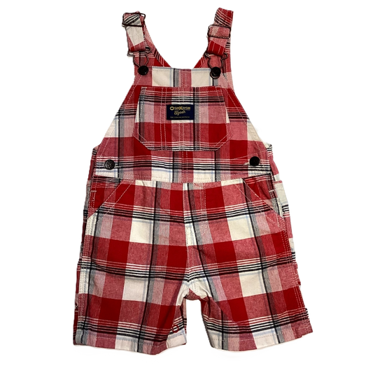 9-12 Boys Oshkosh B'Gosh Multi-Colored Plaid Overalls