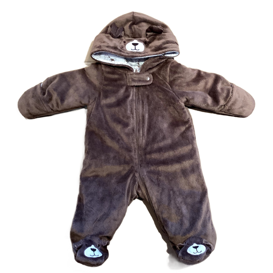 NB Boys Just One You Brown Soft Brushed Puppy Bunting