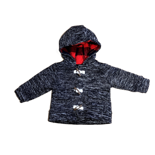 0-3 Boys Carter's Black and White Marled Toggle Coat