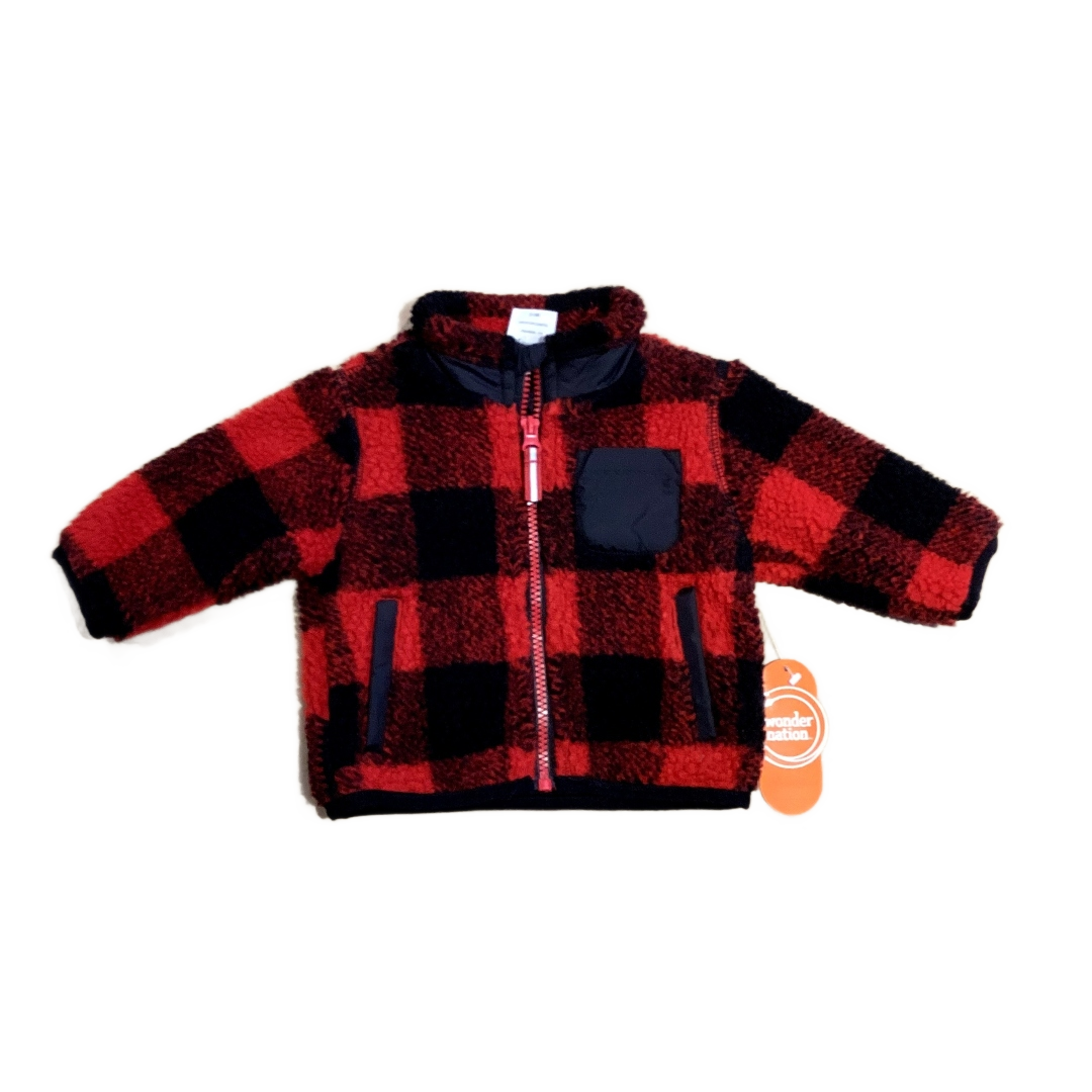 0-3 Boys Wonder Nation NWT Black and Red Sherpa Jacket