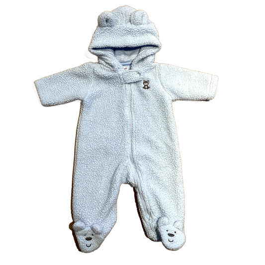 NB Boys Carter's Light Blue Sherpa Bear Bunting