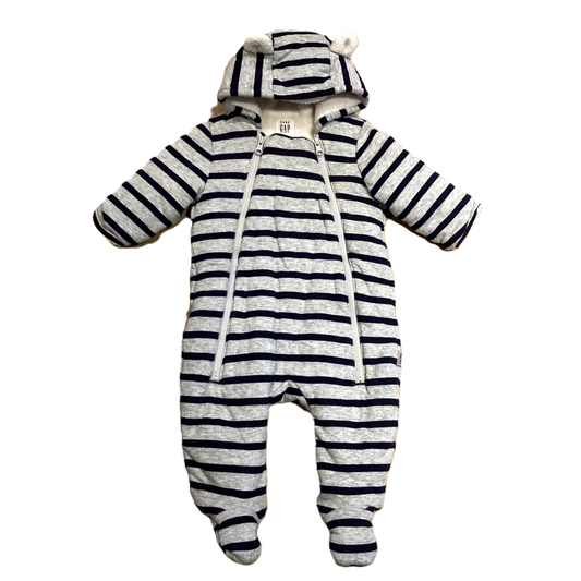 3-6 Boys  Baby Gap Grey and Blue Fleece Lined Bunting