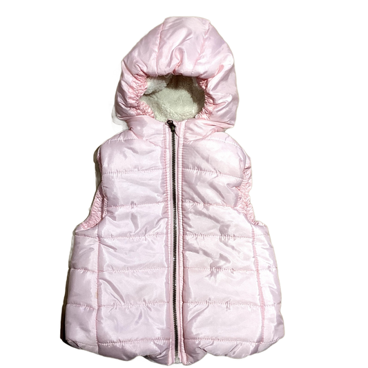 6-12 Girls First Impressions Pink Fleece Lined Puffer Vest