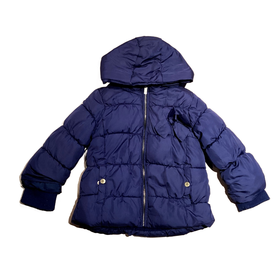 6-12 Girls Zara Navy Blue Puffer Coat