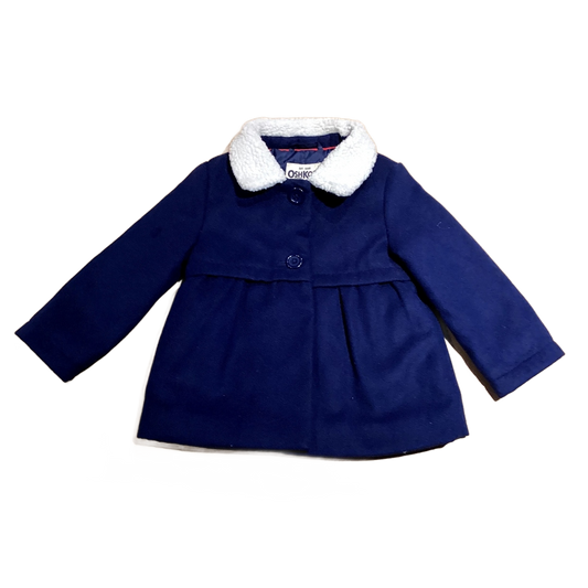 18-24 Girls OshKosh Navy "Pea" Coat w/Sherpa Collar