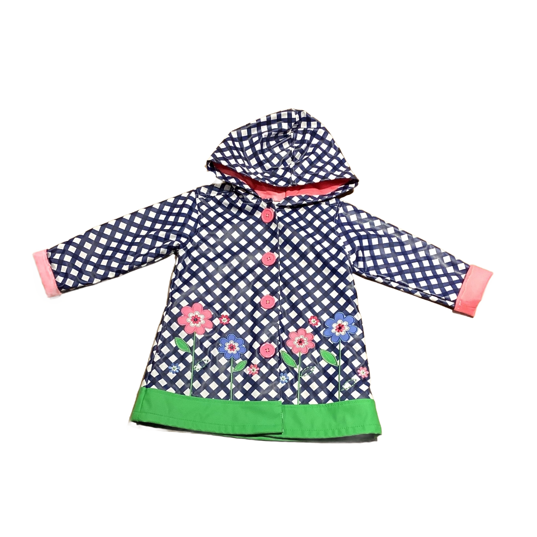 18-24 Girls Hartstrings Blue/White Lattice Patterned Raincoat