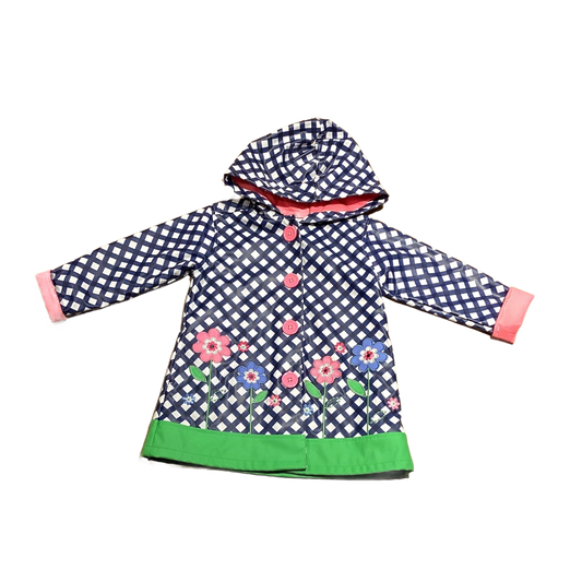 18-24 Girls Hartstrings Blue/White Lattice Patterned Raincoat