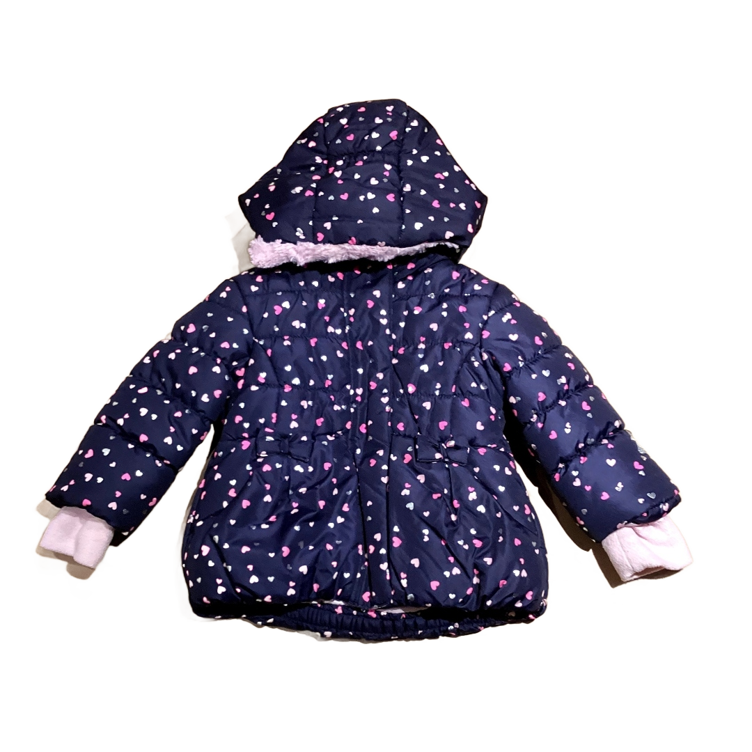 12-18 Girls Zero Exposur Blue w/Hearts Lined Puffer Coat
