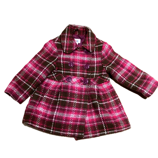 12-18 Girls Circo Plaid Wool Look Coat