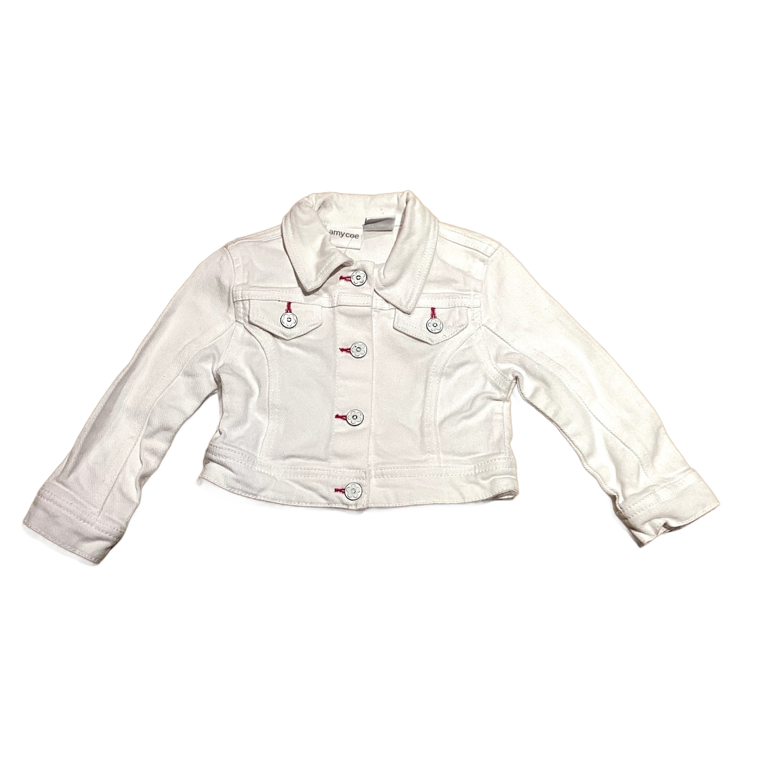 12-18 Girls Amy Coe White Denim Love Jacket