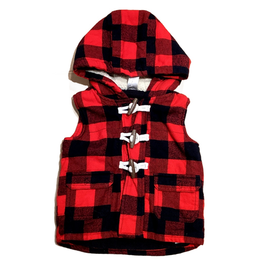 12-18 Boys Carter's Red/Black Plaid Vest