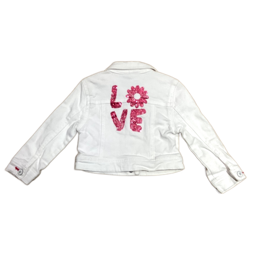 12-18 Girls Amy Coe White Denim Love Jacket