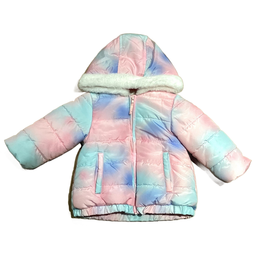 9-12 Girls Little Me Pastel Blend Lined Puffer Coat
