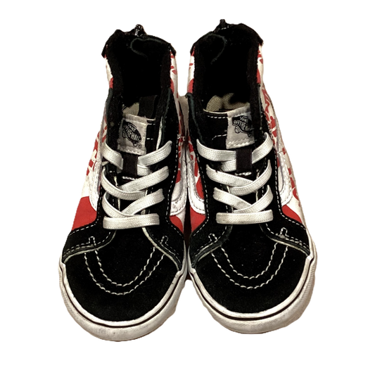 Size 9 Vans Black and Red Elastic Laced Shoes
