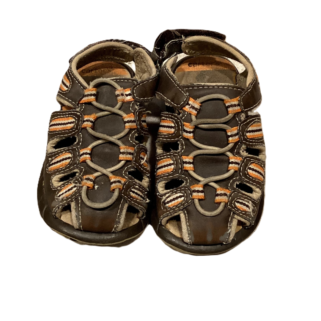 Size 6 Carter's Brown Leather/Orange Closed Toe Sandals