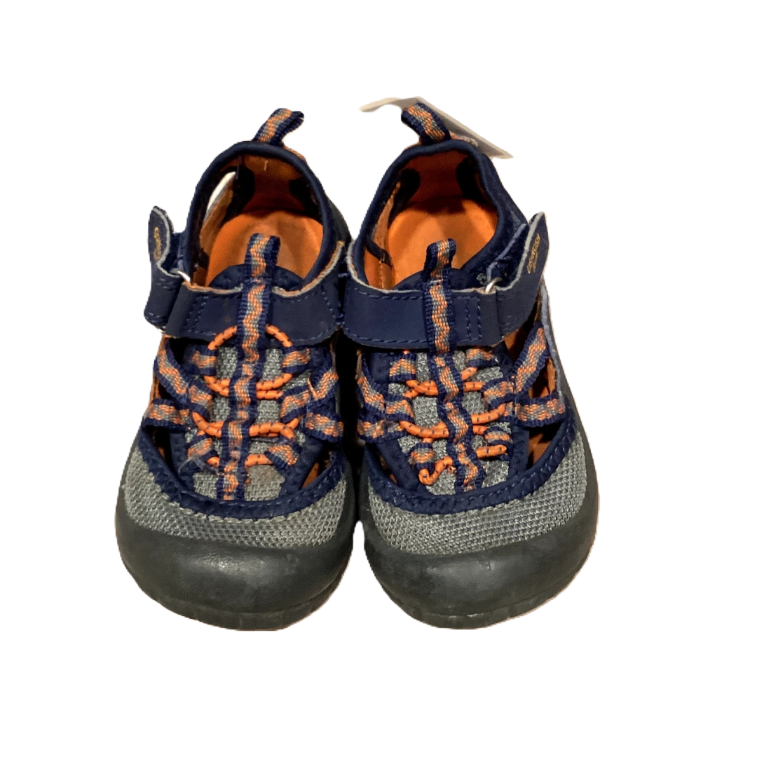 Size 6 Osh Kosh Gray/Navy/Orange Closed Toe Sandals w/Velcro