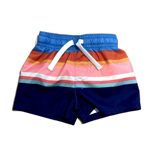 0-3 Boys Cat & Jack Multi-Colored Striped Trunks