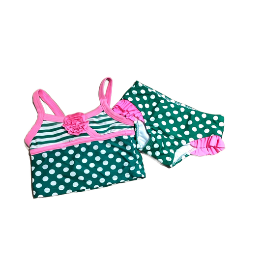 9-12 Girls Circo Kelly Green w/Polka Dots & Hot Pink Accents