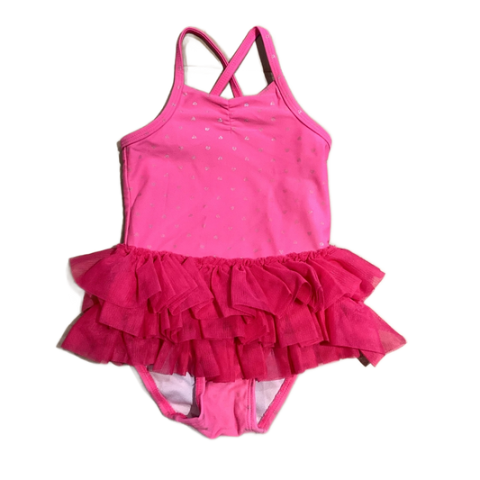 9-12 Girls Circo Hot Pink One Piece W/Glitter Hearts