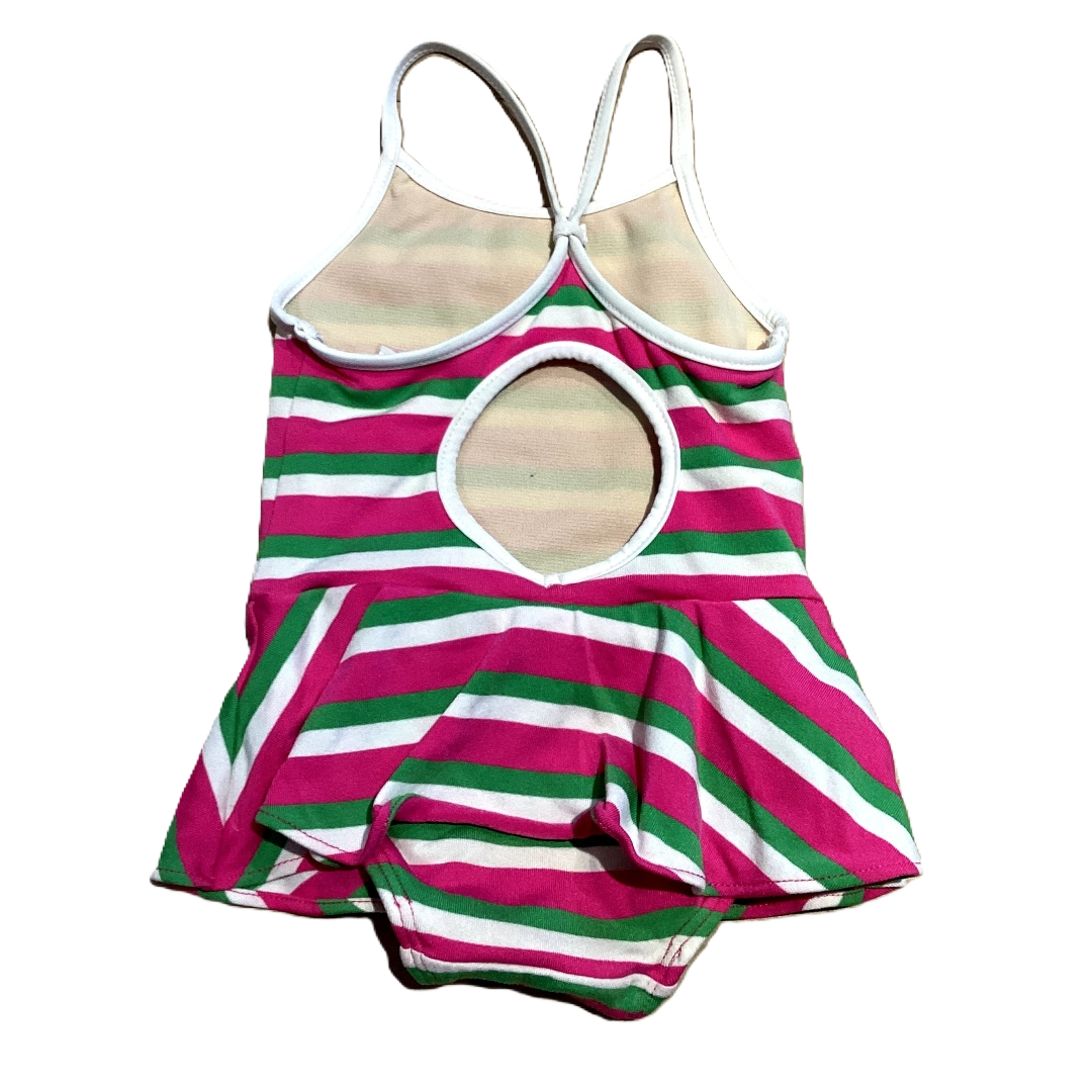 9-12 Girls Ralph Lauren Hot Pink/Green Striped One Piece
