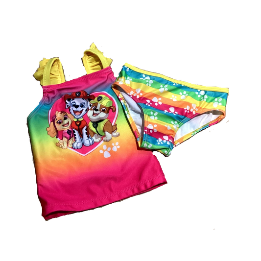 9-12 Girls Paw Patrol Rainbow Two Piece