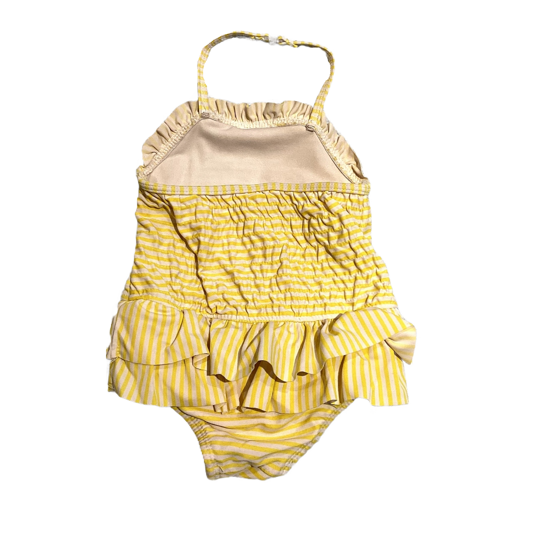 9-12 Girls Circo Yellow/White Striped One Piece