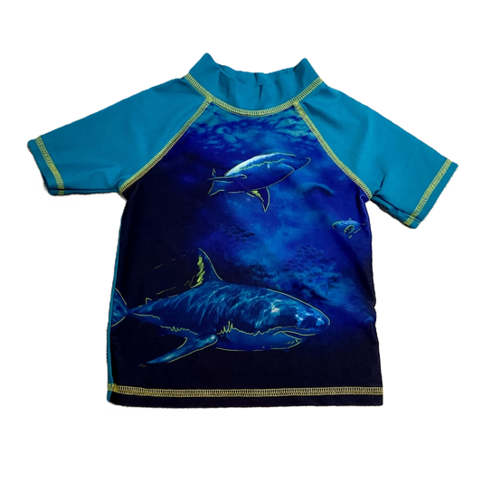 9-12 Boys Cherokee Swim Shirt w/Sharks