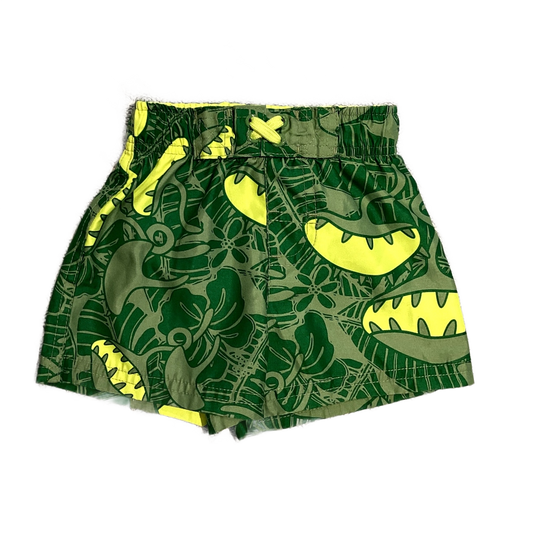 9-12 Boys Circo Green/Yellow Tropical Swim Trunks