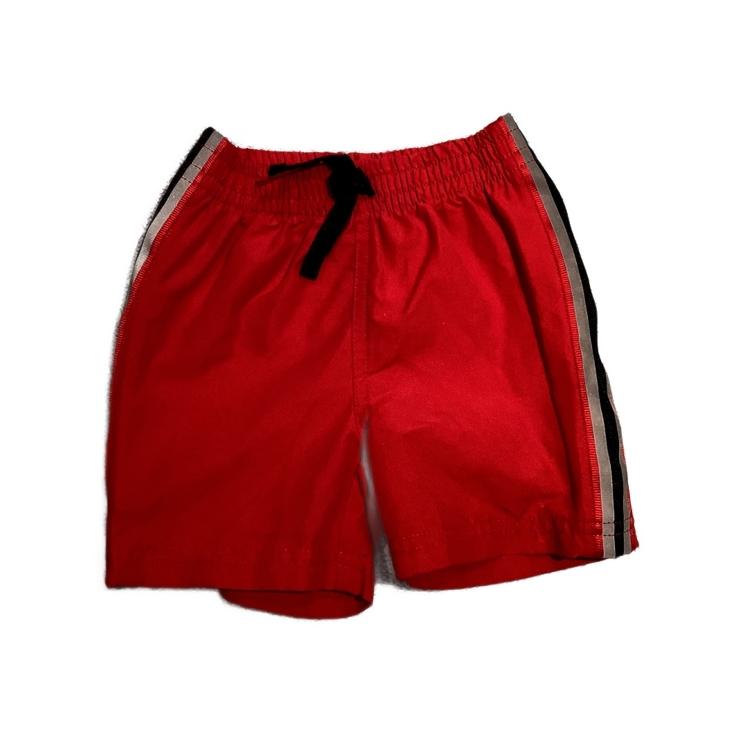 9-12 Boys Jumping Beans Red Swim Trunks w/Side Stripes