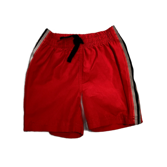 9-12 Boys Jumping Beans Red Swim Trunks w/Side Stripes