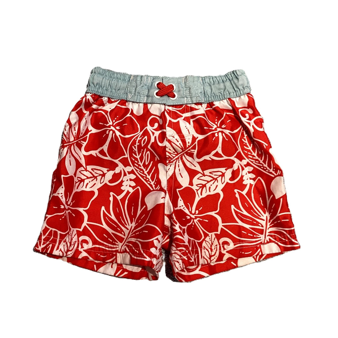 9-12 Boys Circo Dark Orange Tropical Swim Trunks