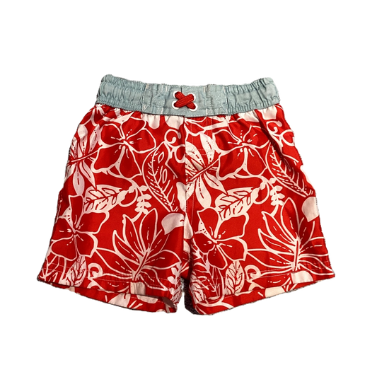 9-12 Boys Circo Dark Orange Tropical Swim Trunks