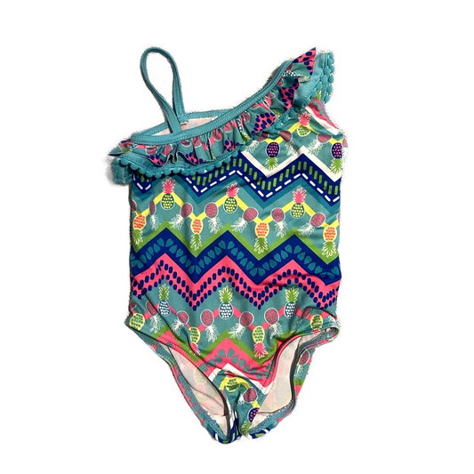 12-18 Girls Pink Platinum One Piece w/Multicolored Pineapples