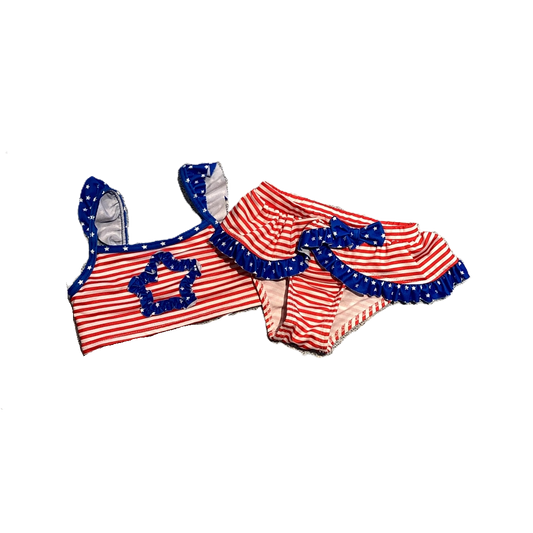 12-18 Girls Penny M. Red/White/Blue Two Piece w/Ruffle