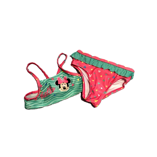 12-18 Girls Disney Baby Sea Foam/Hot Pink Minnie Two Piece