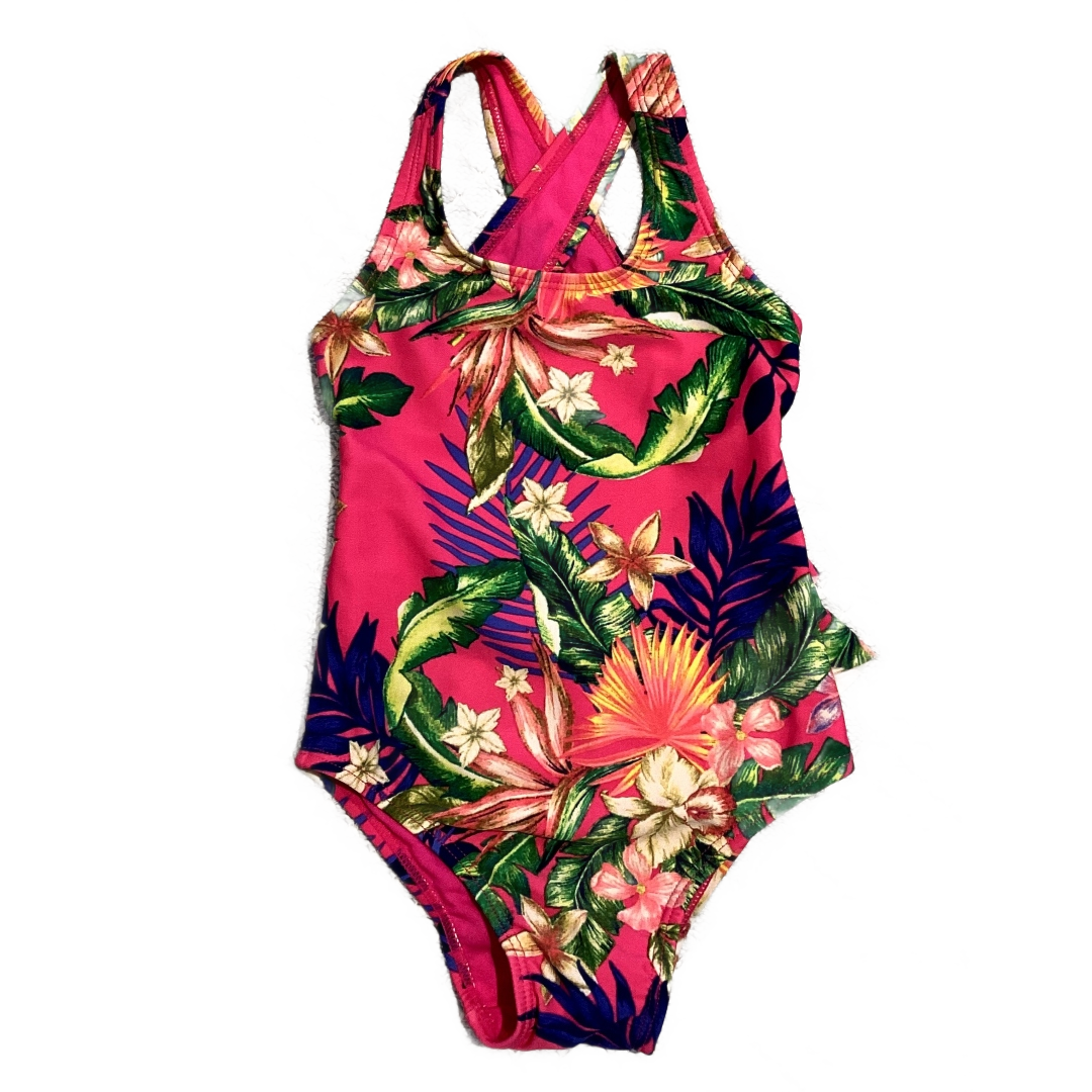 18-24 Girls Baby Gap Hot Pink One Piece w/Bold Tropical Print