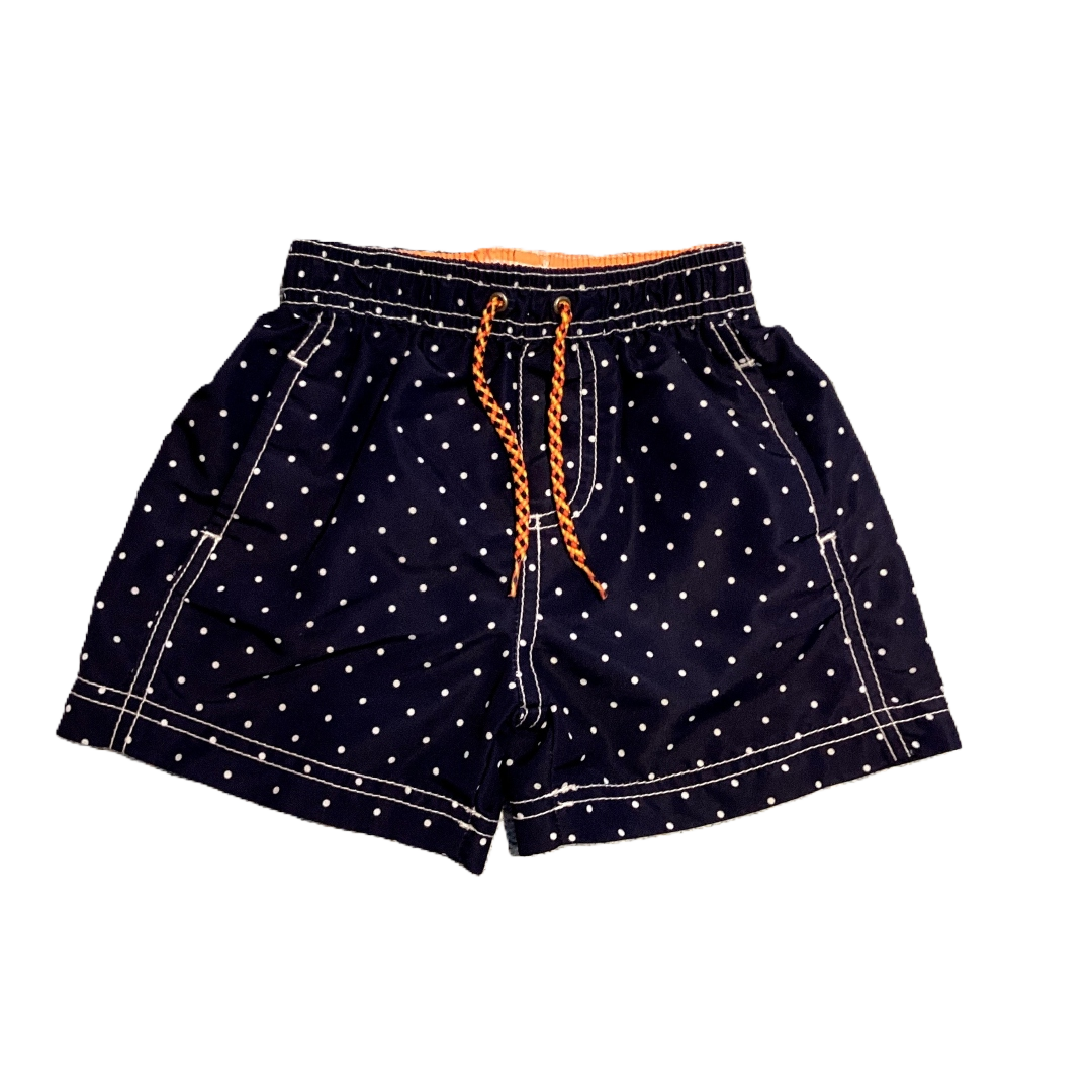 18-24 Boys Carter's Navy Blue Swim Trunks w/Polka Dots