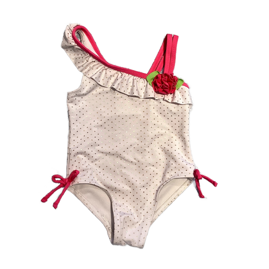 2T Girls Penelope Mack White Asymmetrical One Piece
