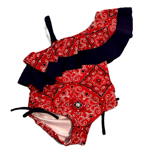 2T Girls Hart Strings Red Bandana Patterned One Piece