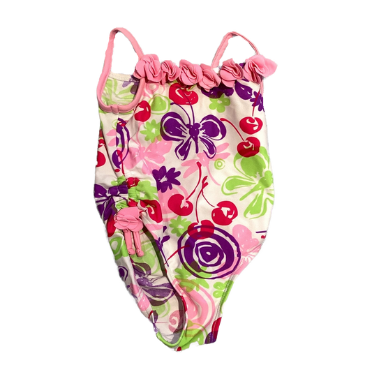 2T Girls Flapdoodles White One Piece w/Butterfly Pattern