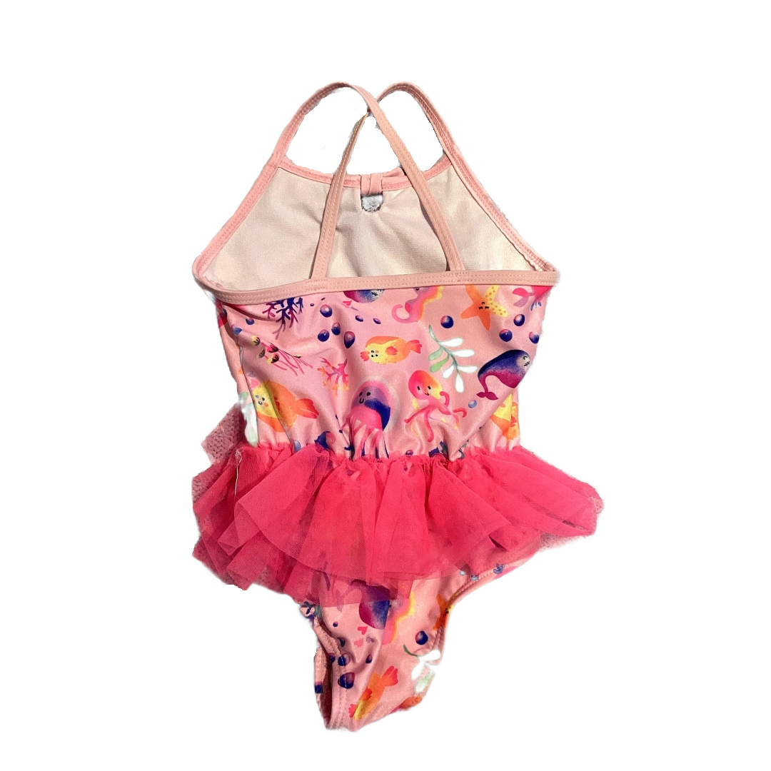 3T Girls Wonder Nation Pink One Piece Swimsuit w/Sea Creatures