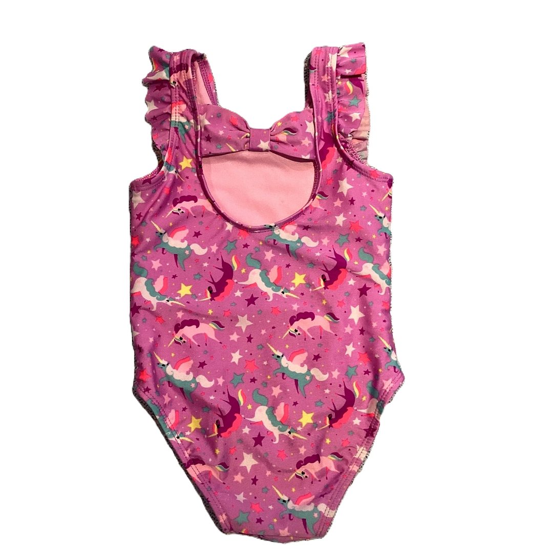 3T Girls Cat & Jack Purple w/Flying Unicorns One Piece Swimsuit