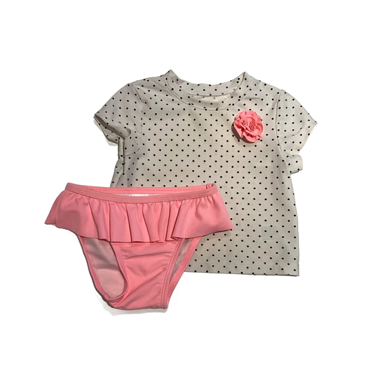 12-18 Girls Circo Black/White Swim Shirt w/Pink Bottoms