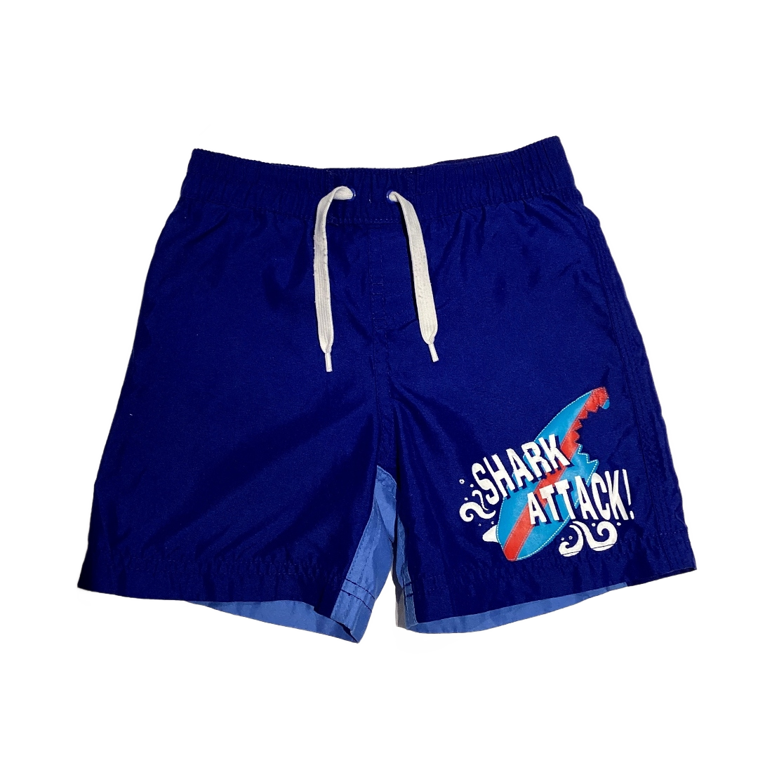 12-18 Boys Baby Gap Royal Blue Shark Attack Swim Trunks