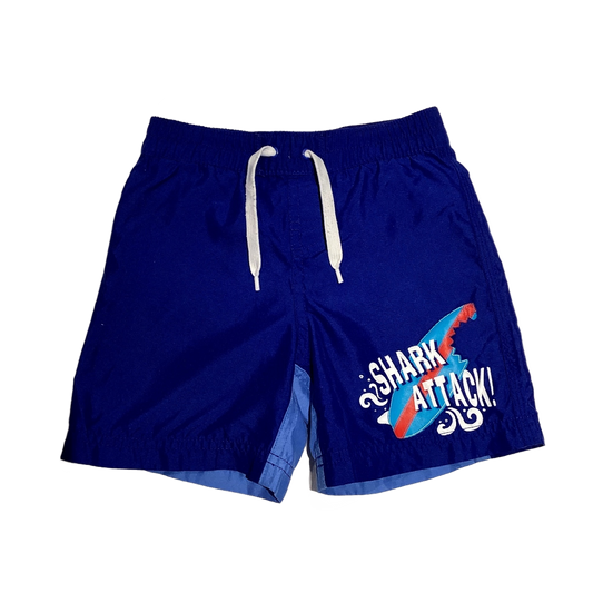 12-18 Boys Baby Gap Royal Blue Shark Attack Swim Trunks