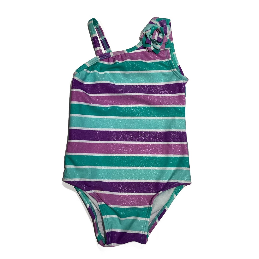 9-12 Girls Circo One Piece w/Purple/Teal Stripes
