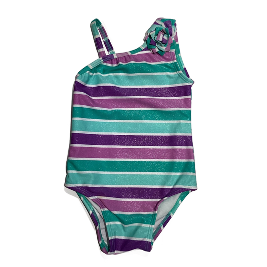 9-12 Girls Circo One Piece w/Purple/Teal Stripes