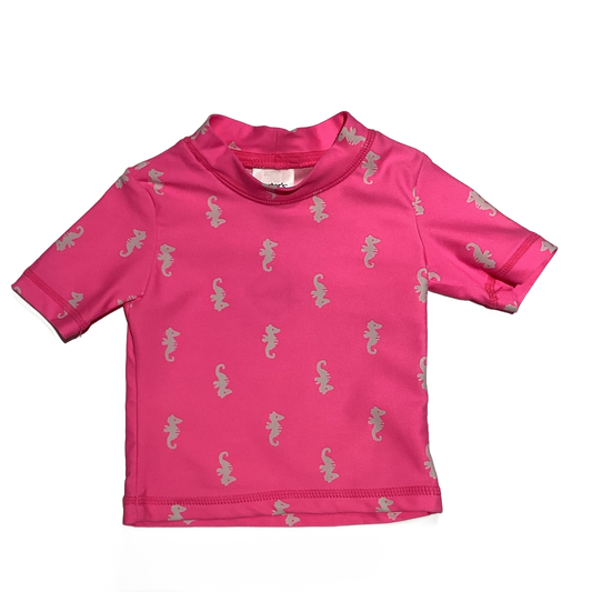 6-9 Girls Carter's Neon Pink and White Seahorse Shirt