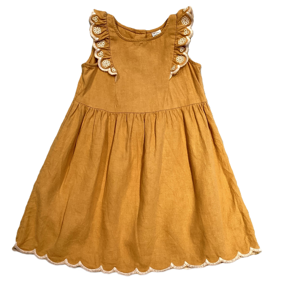 3T Girls Carter's Mustard Linen Dress