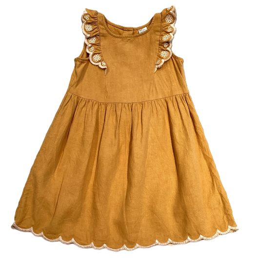3T Girls Carter's Mustard Linen Dress